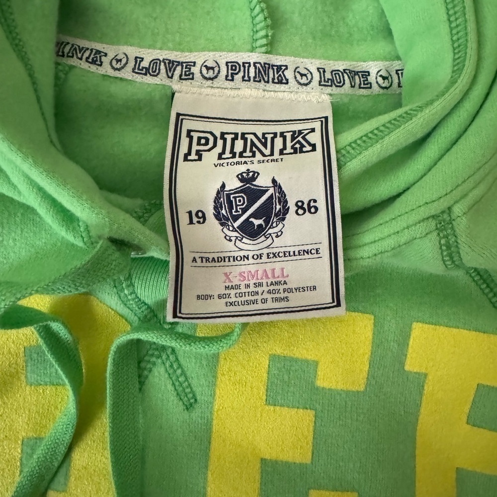 PINK Victoria's Secret Green Hoodie - Picture 3 of 4